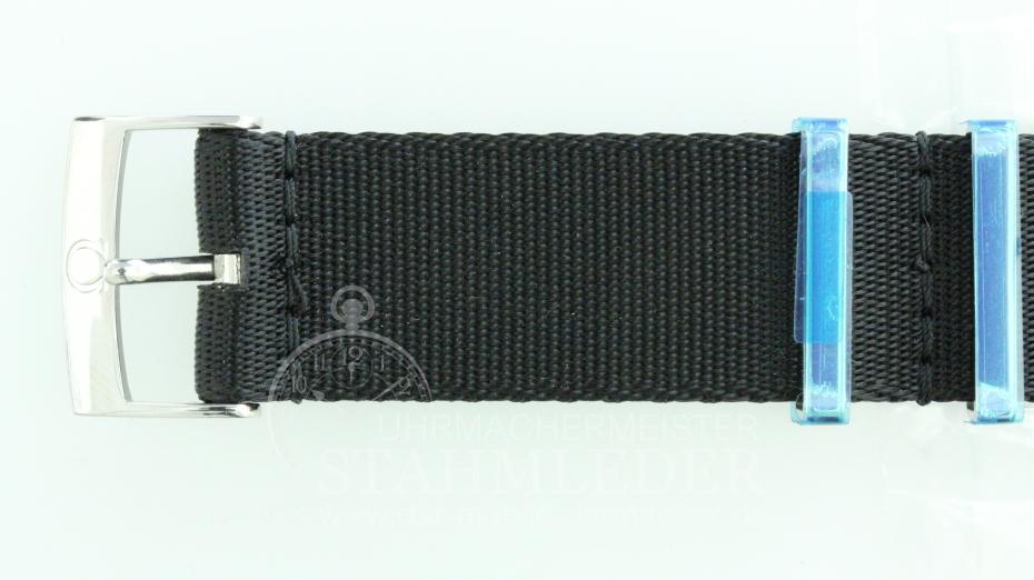 Omega Natoband schwarz Textil 19/20mm